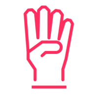 corporate travel hand icon four