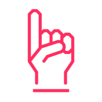 corporate travel hand icon one
