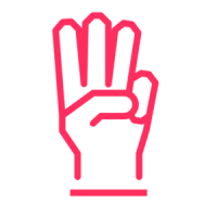 corporate travel hand icon three
