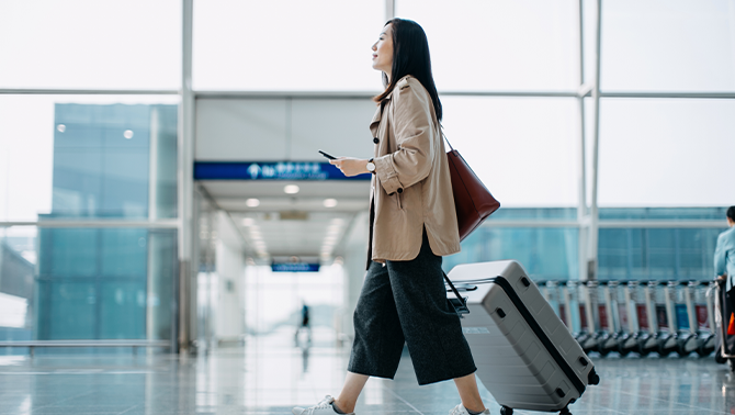 business traveller at airport 