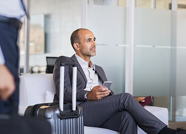 Man sitting in an airport